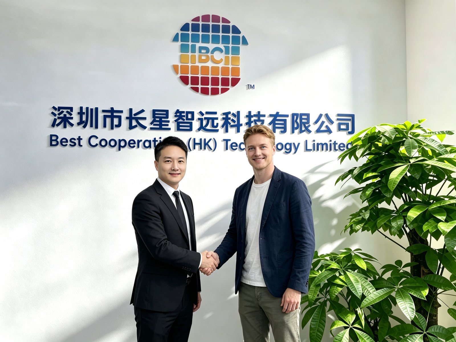 Best Cooperation team at the Shenzhen office logo wall